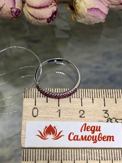 *Кольцо р.18,5 Розовый Фианит Микро вставки арт. к-7192р215-121 (Вес 1,46 г) - фото 228330