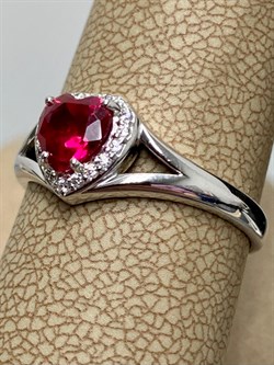 *Кольцо р.18,5 Сердце синт. Рубин арт. К-3929рс91500-465 Вес 2,15 г - фото 228337 *Кольцо р.18,5 Сердце синт. Рубин арт. К-3929рс91500-465 Вес 2,15 г - фото 228337