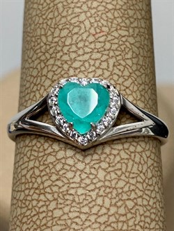 *Кольцо р.19 Сердце Мятный Кварц арт. К-3929рс413500-282 Вес 2,05 г - фото 228347