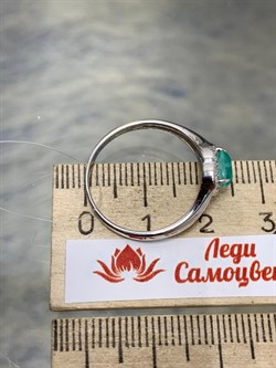 *Кольцо р.19 Сердце Мятный Кварц арт. К-3929рс413500-282 Вес 2,05 г - фото 228352