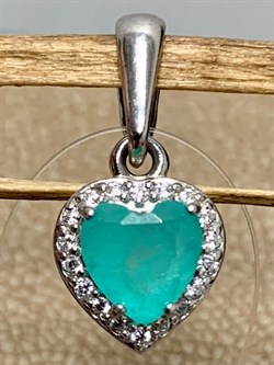 *Подвеска Сердце Мятный Кварц арт. П-3929рс413500-124 Вес 1,13 г - фото 228356 *Подвеска Сердце Мятный Кварц арт. П-3929рс413500-124 Вес 1,13 г - фото 228356