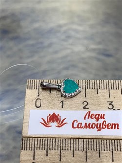 *Подвеска Сердце Мятный Кварц арт. П-3929рс413500-124 Вес 1,13 г - фото 228360 *Подвеска Сердце Мятный Кварц арт. П-3929рс413500-124 Вес 1,13 г - фото 228360