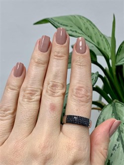 *Кольцо р.18,5 Черный Фианит арт. к-7210р216-453 (Вес 2,82 г) - фото 228400