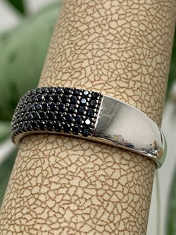 *Кольцо р.18,5 Черный Фианит арт. к-7210р216-453 (Вес 2,82 г) - фото 228407