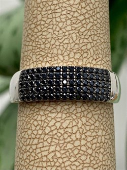 *Кольцо р.18,5 Черный Фианит арт. к-7210р216-453 (Вес 2,82 г) - фото 228408