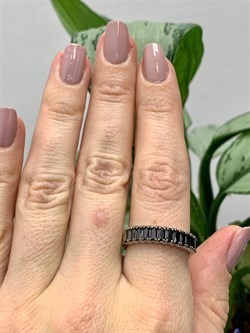 *Кольцо р.19,5 Черный Фианит арт. 1-261чр216-472 (Вес около 3,38 г) - фото 228470