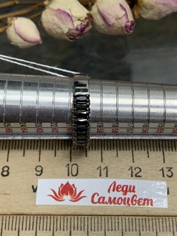 *Кольцо р.19,5 Черный Фианит арт. 1-261чр216-472 (Вес около 3,38 г) - фото 228473