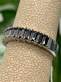 *Кольцо р.19,5 Черный Фианит арт. 1-261чр216-472 (Вес около 3,38 г) - фото 228476