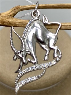*Подвеска Телец Фианит арт. 3-0796р-180 (Вес 1,96 г) - фото 228779