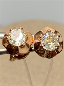 *Пусеты Бриллианит Фианит Шампань арт. с-012пз220-447 Вес 1,42 г - фото 228833 *Пусеты Бриллианит Фианит Шампань арт. с-012пз220-447 Вес 1,42 г - фото 228833