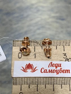 *Пусеты Бриллианит Фианит Шампань арт. с-012пз220-447 Вес 1,42 г - фото 228835 *Пусеты Бриллианит Фианит Шампань арт. с-012пз220-447 Вес 1,42 г - фото 228835