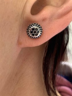 *Пусеты Черная Шпинель арт. 150048_Чш-033 (Вес 1,75 г) - фото 228863 *Пусеты Черная Шпинель арт. 150048_Чш-033 (Вес 1,75 г) - фото 228863