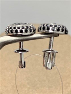 *Пусеты Черная Шпинель арт. 150048_Чш-033 (Вес 1,75 г) - фото 228864 *Пусеты Черная Шпинель арт. 150048_Чш-033 (Вес 1,75 г) - фото 228864