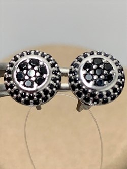 *Пусеты Черная Шпинель арт. 150048_Чш-033 (Вес 1,75 г) - фото 228866 *Пусеты Черная Шпинель арт. 150048_Чш-033 (Вес 1,75 г) - фото 228866