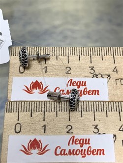 *Пусеты Черная Шпинель арт. 150048_Чш-033 (Вес 1,75 г) - фото 228868 *Пусеты Черная Шпинель арт. 150048_Чш-033 (Вес 1,75 г) - фото 228868