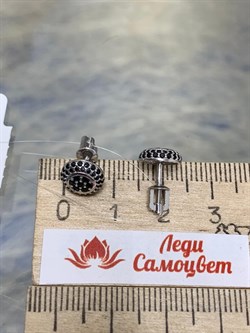 *Пусеты Черная Шпинель арт. 150048_Чш-033 (Вес 1,75 г) - фото 228869 *Пусеты Черная Шпинель арт. 150048_Чш-033 (Вес 1,75 г) - фото 228869