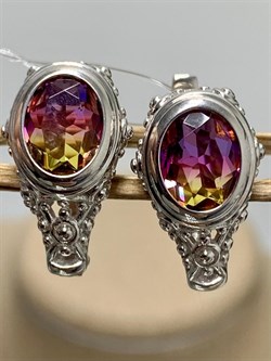 *Серьги Аметрин синт арт. 320101р126-051 Вес 4,66 г - фото 228888