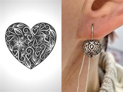 *Серьги Сердечки Петли арт. 15543-750 Вес 2 г - фото 228896