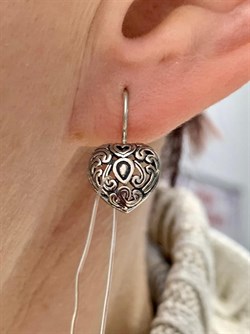 *Серьги Сердечки Петли арт. 15543-750 Вес 2 г - фото 228898