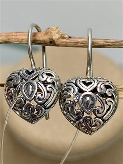 *Серьги Сердечки Петли арт. 15543-750 Вес 2 г - фото 228900