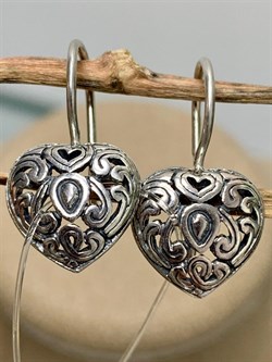 *Серьги Сердечки Петли арт. 15543-750 Вес 2 г - фото 228902