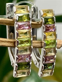 *Серьги Турмалин синт арт. 2-199р2-899 (Вес около 2,92 г) - фото 228997