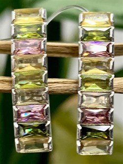 *Серьги Турмалин синт арт. 2-199р2-899 (Вес около 2,92 г) - фото 228998