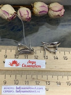 *Серьги Белый Фианит арт. E09221р-435 (Вес около 6.28 г) - фото 229008