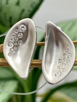 *Серьги Белый Фианит арт. E09221р-435 (Вес около 6.28 г) - фото 229013