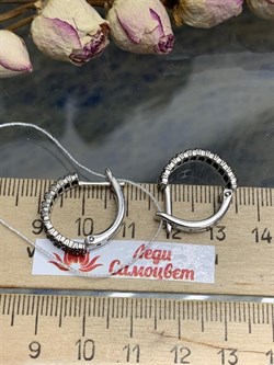 *Серьги Конго Черный Фианит арт. 2-261чр216-823 (Вес около 4,59 г) - фото 229242 *Серьги Конго Черный Фианит арт. 2-261чр216-823 (Вес около 4,59 г) - фото 229242