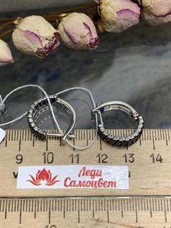 *Серьги Конго Черный Фианит арт. 2-261чр216-823 (Вес около 4,59 г) - фото 229243 *Серьги Конго Черный Фианит арт. 2-261чр216-823 (Вес около 4,59 г) - фото 229243