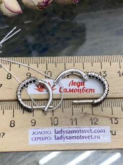 *Серьги Конго Черный Фианит арт. 2-261чр216-823 (Вес около 4,59 г) - фото 229244 *Серьги Конго Черный Фианит арт. 2-261чр216-823 (Вес около 4,59 г) - фото 229244