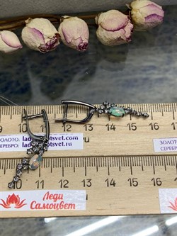 *Серьги Опал Эфиопия арт. С-3792чрк117000-544 (Вес около 4,02 г) - фото 229311