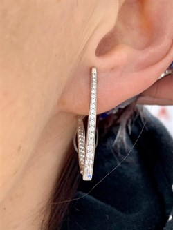 *Серьги Приепки Белый Фианит арт. 402011-178-102 (Вес около 4,15 г) - фото 229400 *Серьги Приепки Белый Фианит арт. 402011-178-102 (Вес около 4,15 г) - фото 229400