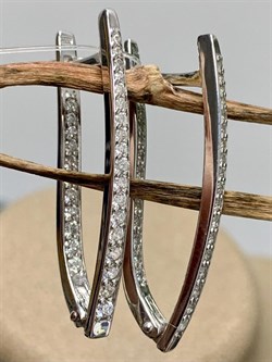 *Серьги Приепки Белый Фианит арт. 402011-178-102 (Вес около 4,15 г) - фото 229404 *Серьги Приепки Белый Фианит арт. 402011-178-102 (Вес около 4,15 г) - фото 229404