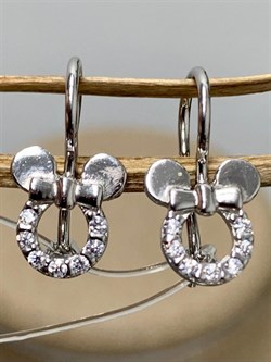 *Серьги Петли Детские Белый Фианит арт. 402011-206р-170 (Вес 1,35 г) - фото 229411 *Серьги Петли Детские Белый Фианит арт. 402011-206р-170 (Вес 1,35 г) - фото 229411