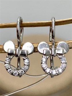 *Серьги Петли Детские Белый Фианит арт. 402011-206р-170 (Вес 1,35 г) - фото 229412 *Серьги Петли Детские Белый Фианит арт. 402011-206р-170 (Вес 1,35 г) - фото 229412