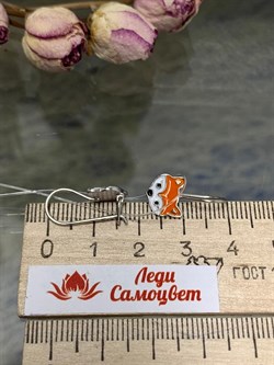 *Серьги Петли Лисята Эмаль арт. 5065эр (Вес 1,59 г) - фото 229416