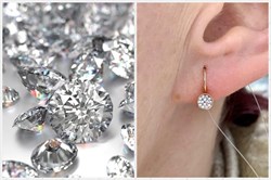 *Серьги Петли Белый Фианит арт. п8-493-1з200-507 (Вес около 0,67 г) - фото 229419