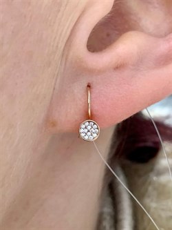 *Серьги Петли Белый Фианит арт. п8-493-1з200-507 (Вес около 0,67 г) - фото 229421