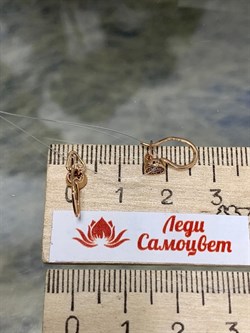 *Серьги Петли Белый Фианит арт. п8-493-1з200-507 (Вес около 0,67 г) - фото 229424