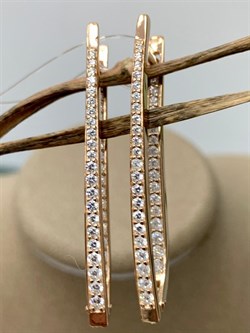 *Серьги Прищепки Белый Фианит арт. 402012-195з-252 (Вес около 5,77 г) - фото 229452 *Серьги Прищепки Белый Фианит арт. 402012-195з-252 (Вес около 5,77 г) - фото 229452