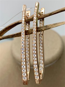 *Серьги Прищепки Белый Фианит арт. 402012-195з-252 (Вес около 5,77 г) - фото 229453 *Серьги Прищепки Белый Фианит арт. 402012-195з-252 (Вес около 5,77 г) - фото 229453