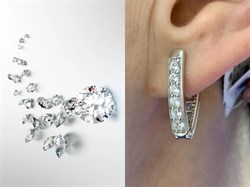 *Серьги Прищепки Белый Фианит арт. 402012-155-607 (Вес около 4,42 г) - фото 229481 *Серьги Прищепки Белый Фианит арт. 402012-155-607 (Вес около 4,42 г) - фото 229481