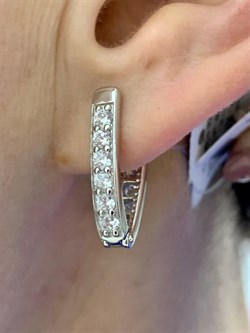 *Серьги Прищепки Белый Фианит арт. 402012-155-607 (Вес около 4,42 г) - фото 229483 *Серьги Прищепки Белый Фианит арт. 402012-155-607 (Вес около 4,42 г) - фото 229483