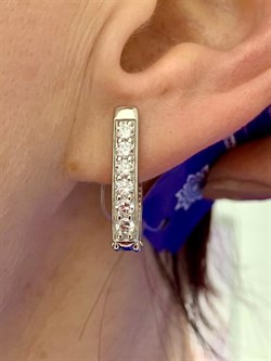 *Серьги Прищепки Белый Фианит арт. 402012-155-607 (Вес около 4,42 г) - фото 229487 *Серьги Прищепки Белый Фианит арт. 402012-155-607 (Вес около 4,42 г) - фото 229487