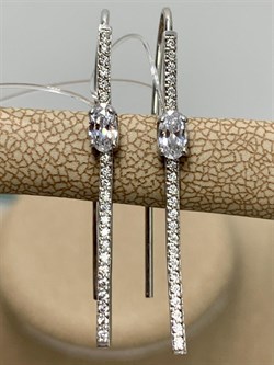 *Серьги Петли Белый Фианит арт. С-3290-Р-097 (Вес около 1,58 г) - фото 229565 *Серьги Петли Белый Фианит арт. С-3290-Р-097 (Вес около 1,58 г) - фото 229565