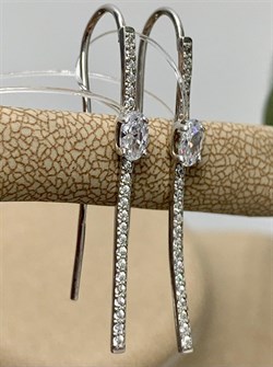 *Серьги Петли Белый Фианит арт. С-3290-Р-097 (Вес около 1,58 г) - фото 229566 *Серьги Петли Белый Фианит арт. С-3290-Р-097 (Вес около 1,58 г) - фото 229566