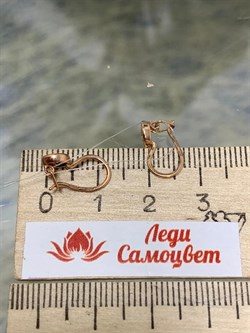 *Серьги Петли Детские Белый Фианит арт. п8-492-1з200-954 (Вес около 0,73 г) - фото 229593