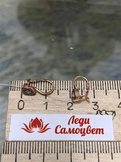 *Серьги Петли Детские Белый Фианит арт. п8-492-1з200-954 (Вес около 0,73 г) - фото 229594